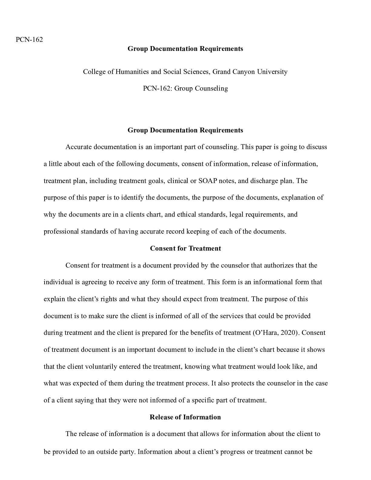 Preview image of Group Documentation Requirements.docx    PCN-162  Group Documentation Requirements  Colleg document